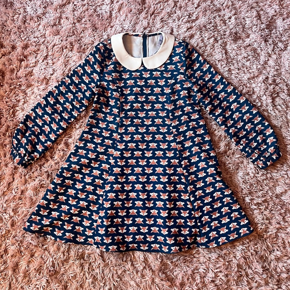 Bright & Beautiful Collectif ModCloth 1960’s Mod Fox Swing Mini Dress Size Small